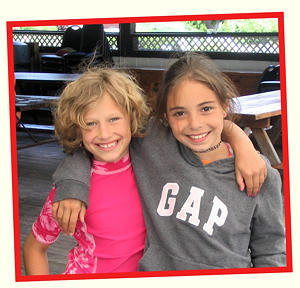 Two young girls at camp.