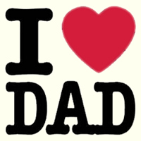I love dad message - with a big red heart.