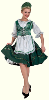 Pretty Irish lassie in a green dress, ready for dancing.