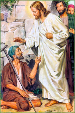 Jesus and a crippled man.