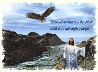 Jesus and a Eagle.