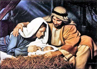 Baby Jesus in a Manger.
