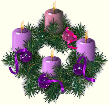 Advent wreath and candles.