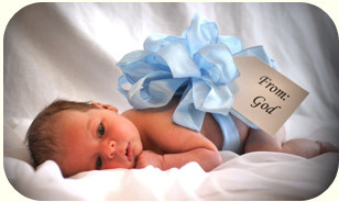 Baby with a Blue Bow.