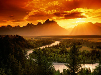 Grand Teton National Park - beautiful sunrise.