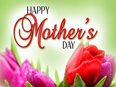 'Happy Mother's Day' message with pretty flowers.