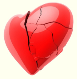 Picture of a heart broken in pieces.