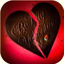 A Broken Chocolate Valentine's Heart.