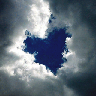 Heart shape in the clouds.