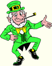 Old Irish leprechaun dressed in green.