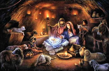 Picute of baby Jesus in the manger.