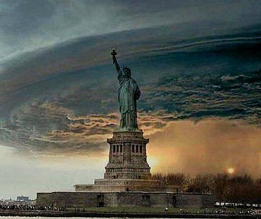 Statue of Liberty - Hurricane Sandy.