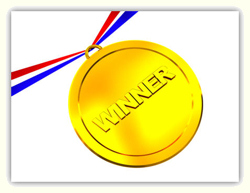 Gold medal with 'Winner' on the medal.