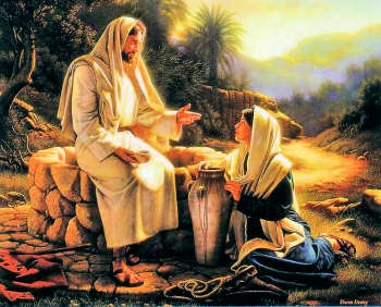 Christ and the 'woman at the well'.